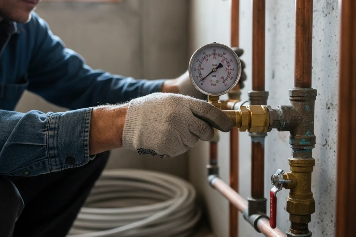Pressure testing a repaired line during Water Line Repair in Livermore
